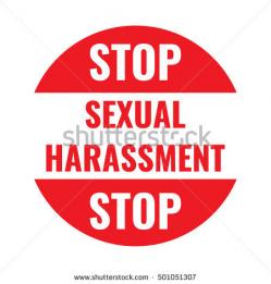 Stock vector stop sexual harassment badge red icon vector design illustration on white background can be used 501051307
